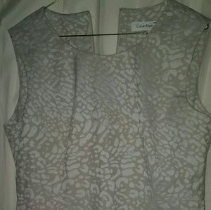 Calvin Klein dress,leopard print.White/beige sz 12